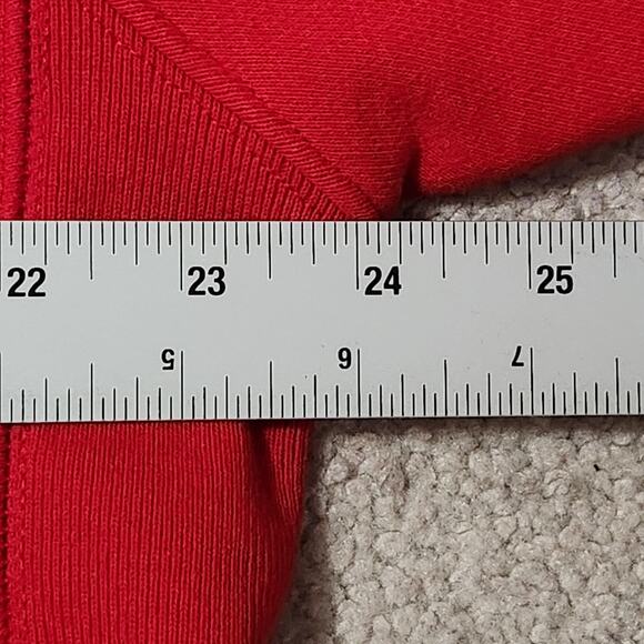 Champion Reverse Weave Sweatshirt Womens Large Red Cropped V-Neck Pullover - Picture 3 of 13